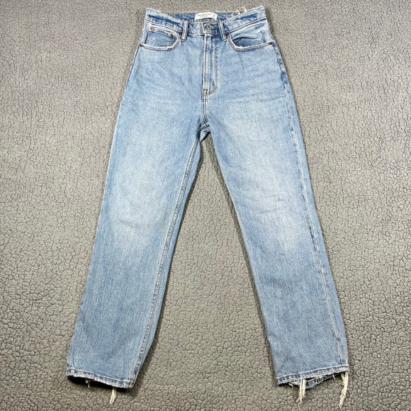 Abercrombie & Fitch Denim - Abercrombie & Fitch Curve Love Ultra High Rise Ankle Straight Jeans Blue 26 2R